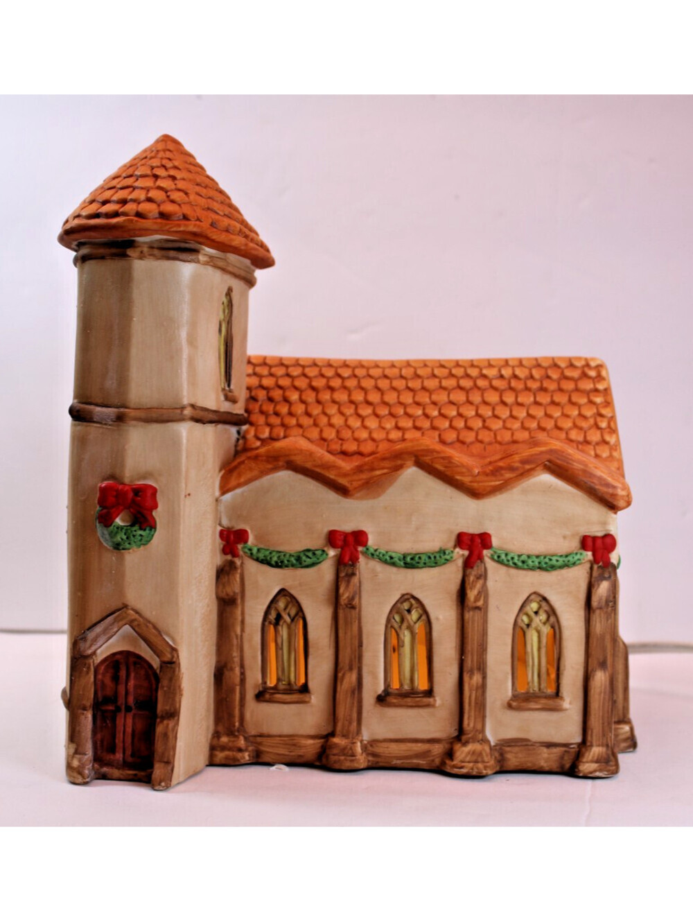 Vtg 1991 Dickens of London Porcelain Collectible Lighted Mission Church w/Box